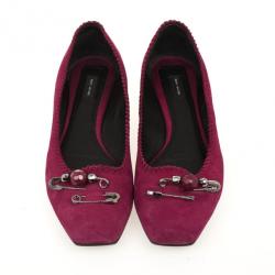 Marc Jacobs Pink Suede Safety Pin Ballet Flats Size 38.5