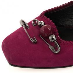 Marc Jacobs Pink Suede Safety Pin Ballet Flats Size 38.5