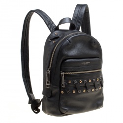 Marc Jacobs Black Leather Grommet Biker Backpack