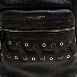 Marc Jacobs Black Leather Grommet Biker Backpack