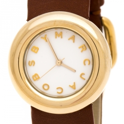Pre Owned Marc By Marc Jacobs White Yellow Gold Plated MBM8520 Women's Wristwatch 33 mm