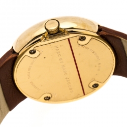 Pre Owned Marc By Marc Jacobs White Yellow Gold Plated MBM8520 Women's Wristwatch 33 mm