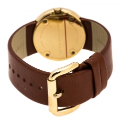 Pre Owned Marc By Marc Jacobs White Yellow Gold Plated MBM8520 Women's Wristwatch 33 mm