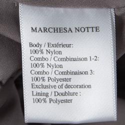 Pre Owned Marchesa Notte Purple Embellished Halter Neck Tiered Gown S