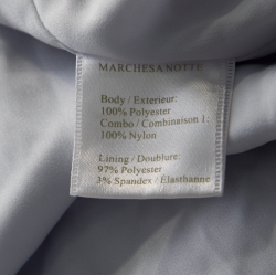 Pre Owned Marchesa Notte Pale Blue Guipure Floral Lace Overlay Halter Gown L