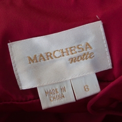 Pre Owned Notte By Marchesa Burgundy Silk Ruffled Tank Top M