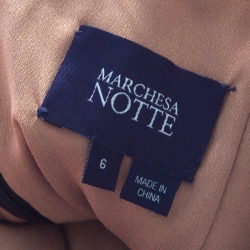 Pre Owned Marchesa Notte Black Tulle Sleeveless 3D Floral High Low Gown M 