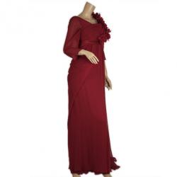 مملوكة مسبقًا Marchesa Cherry Red Ruffle Gown S