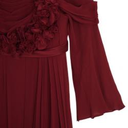 مملوكة مسبقًا Marchesa Cherry Red Ruffle Gown S