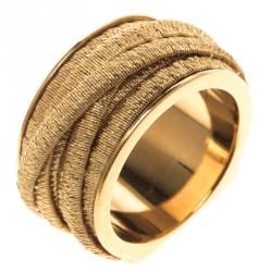 Marco Bicego Cairo Collection 18k Yellow Gold Seven Strand Woven Ring Size 56