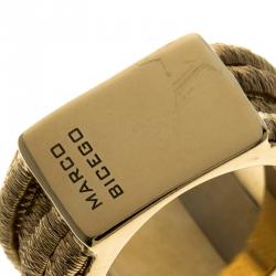 Marco Bicego Cairo Collection 18k Yellow Gold Seven Strand Woven Ring Size 56