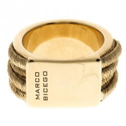 Marco Bicego Cairo Collection 18k Yellow Gold Seven Strand Woven Ring Size 56