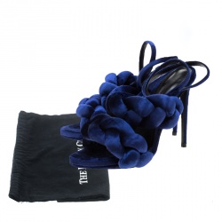 Marco de vincenzo Blue Velvet Braided Ankle Strap Sandals Size 40.5