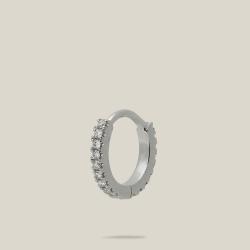 Pre Owned Maria Tash Gold Eternity Diamond and White-Gold Single Hoop Earring