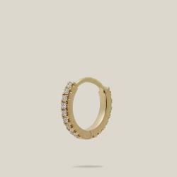 Pre Owned Maria Tash Gold Eternity Diamond and Yellow-Gold Single Hoop Earring