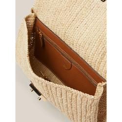 MARK CROSS Brown Sylvette Raffia and Leather Clutch Bag