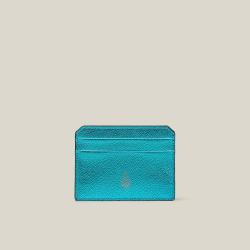 MARK CROSS Blue Saffiano Leather Card Holder One Size