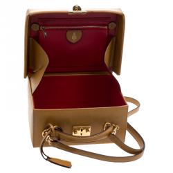 Mark Cross Tan Leather Large Grace Box Bag