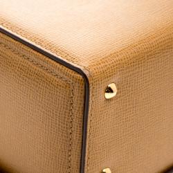 Mark Cross Tan Leather Large Grace Box Bag