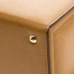 Mark Cross Tan Leather Large Grace Box Bag