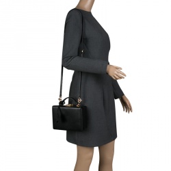 Mark Cross Black Leather Medium Grace Box Bag