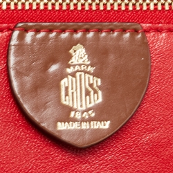 Pre Owned Mark Cross Brown Glossy Leather Small Grace Box Bag
