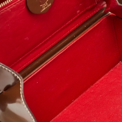 Pre Owned Mark Cross Brown Glossy Leather Small Grace Box Bag