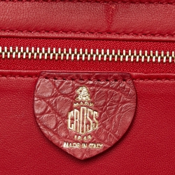 Mark Cross Red Crocodile Galaxy Grace Box Bag