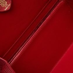 Mark Cross Red Crocodile Galaxy Grace Box Bag