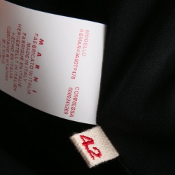 Pre Owned Marni Spherical Green Jacquard Kapfu Motif Off Shoulder Shift Dress M