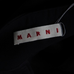 Pre Owned Marni Black Double Worsted Wool High Waist Wide Leg Pants S