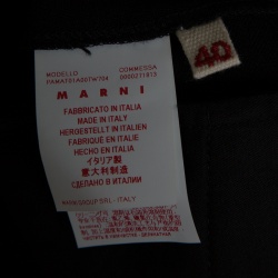 Pre Owned Marni Black Double Worsted Wool High Waist Wide Leg Pants S