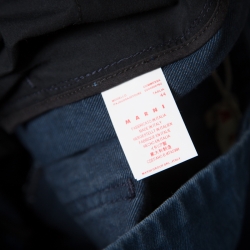 Pre Owned Marni Indigo Washed Denim Dark Limoges Cropped Wide Leg Jeans M