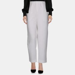 Linen-Blend Elastic Waist Trousers M (IT