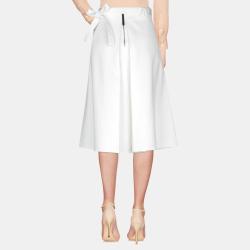 Marni White Cotton Flared Midi Skirt M (IT 42)