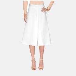 Marni White Cotton Flared Midi Skirt M (IT 42)