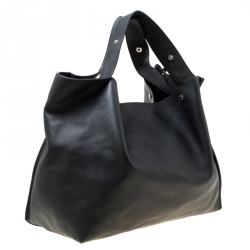 Pre Owned Marni Black Leather Slouchy Shopper 