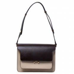 Pre Owned Marni Tri Color Leather Medium Trunk Shoulder Bag