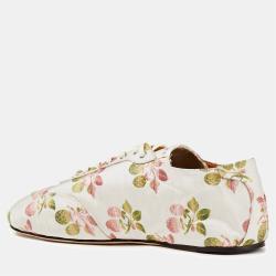 Pre Owned Marni Floral Fabric Lace Up Sneakers 40