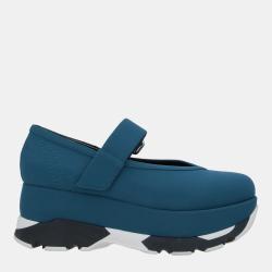 Blue Nylon Platform Sneakers