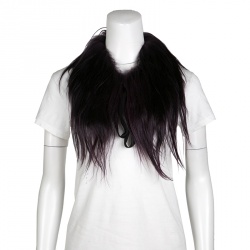 Marni Deep Purple Goat Fur Tie Front Collar