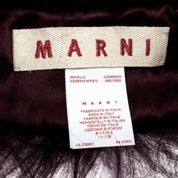 Marni Deep Purple Goat Fur Tie Front Collar