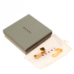 Marni Gold Tone Long Movable Earrings