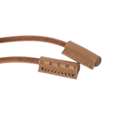 Marni Resin Leather Gold Tone Adjustable Long Statement Necklace