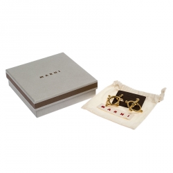 Marni Double Circle Hoop Gold Tone Earrings