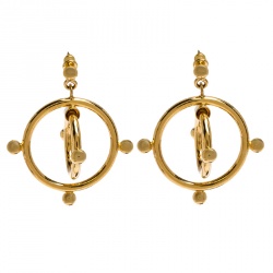 Marni Double Circle Hoop Gold Tone Earrings