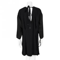 Marni Black Linen Sleeve Detail Drop Back Dress M