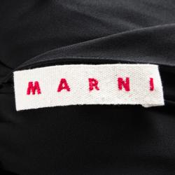 Marni Black Linen Sleeve Detail Drop Back Dress M