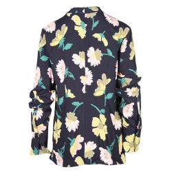 Pre Owned Marni Black Floral Print Long Sleeve Top L