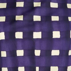 Pre Owned Marni Purple Checkered Drop Waist Pleated Dress S